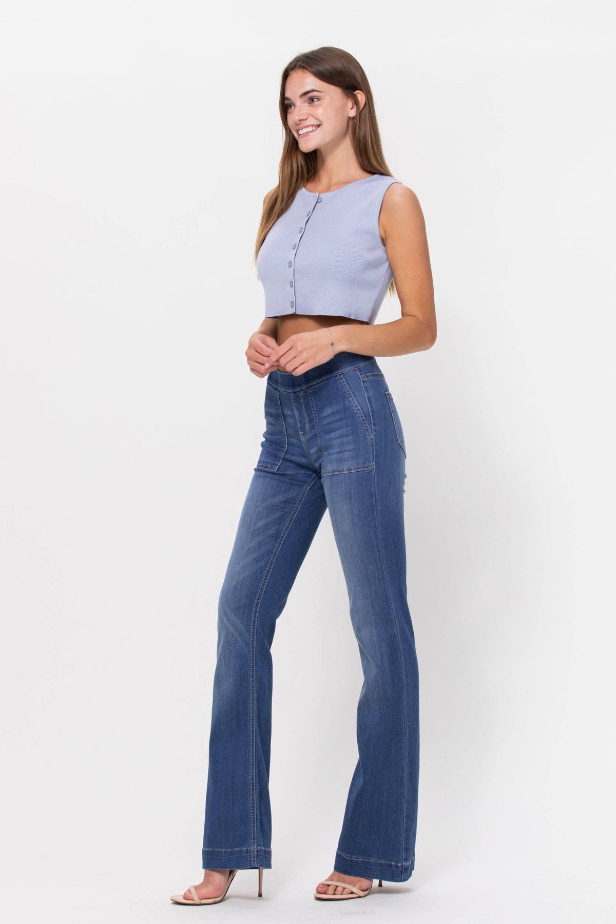 AB36651M Mid Rise Flare Pull On with Surplus Pockets