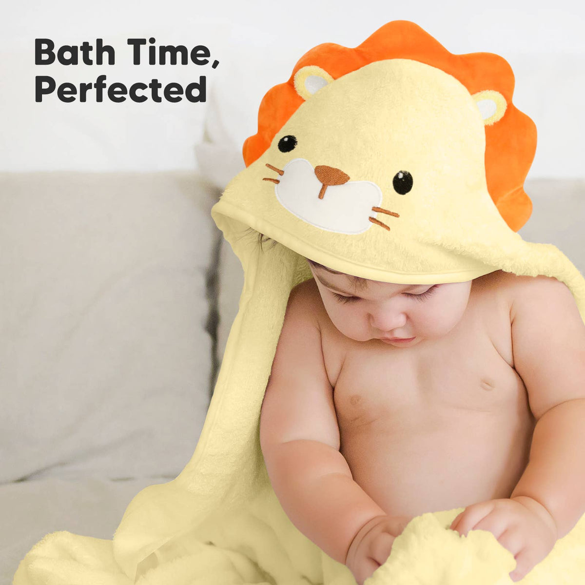 Lion KB Cuddle Baby Hooded Towel