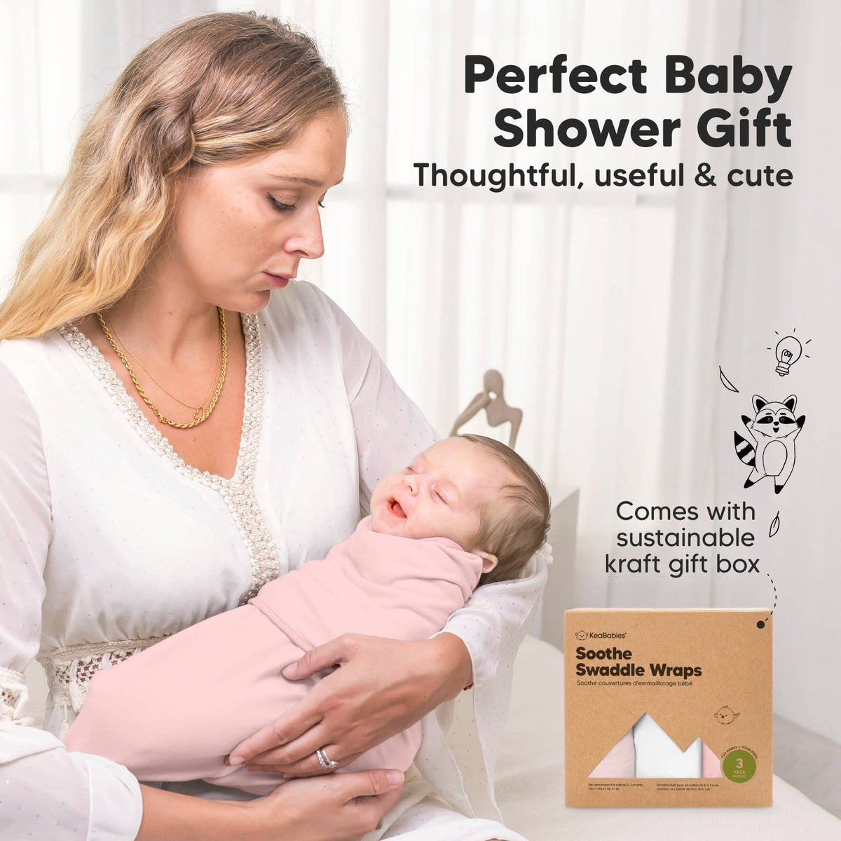 Candy - 3pk Soothe Baby Swaddles 0-3 Months