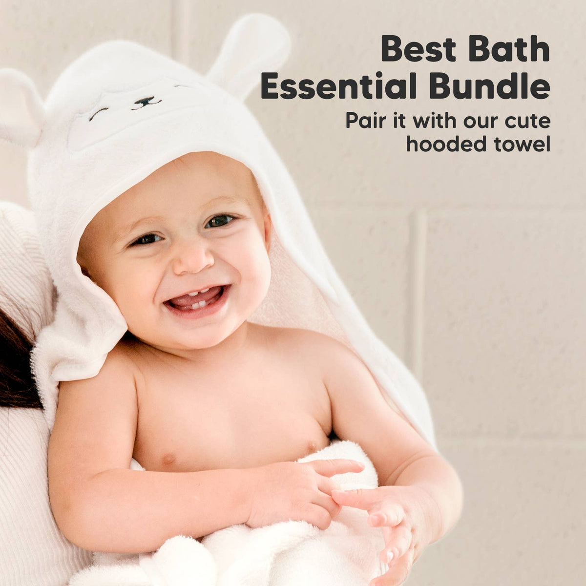 White/Stone - 6-Pack Baby Wash Cloths