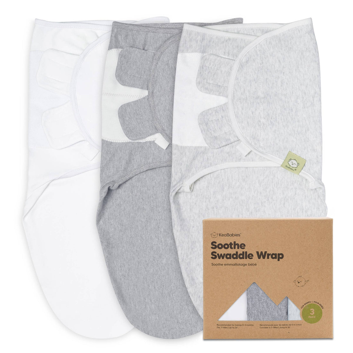 3pk Soothe Baby Swaddles 0-3 Months, Sleep Sack for Newborns