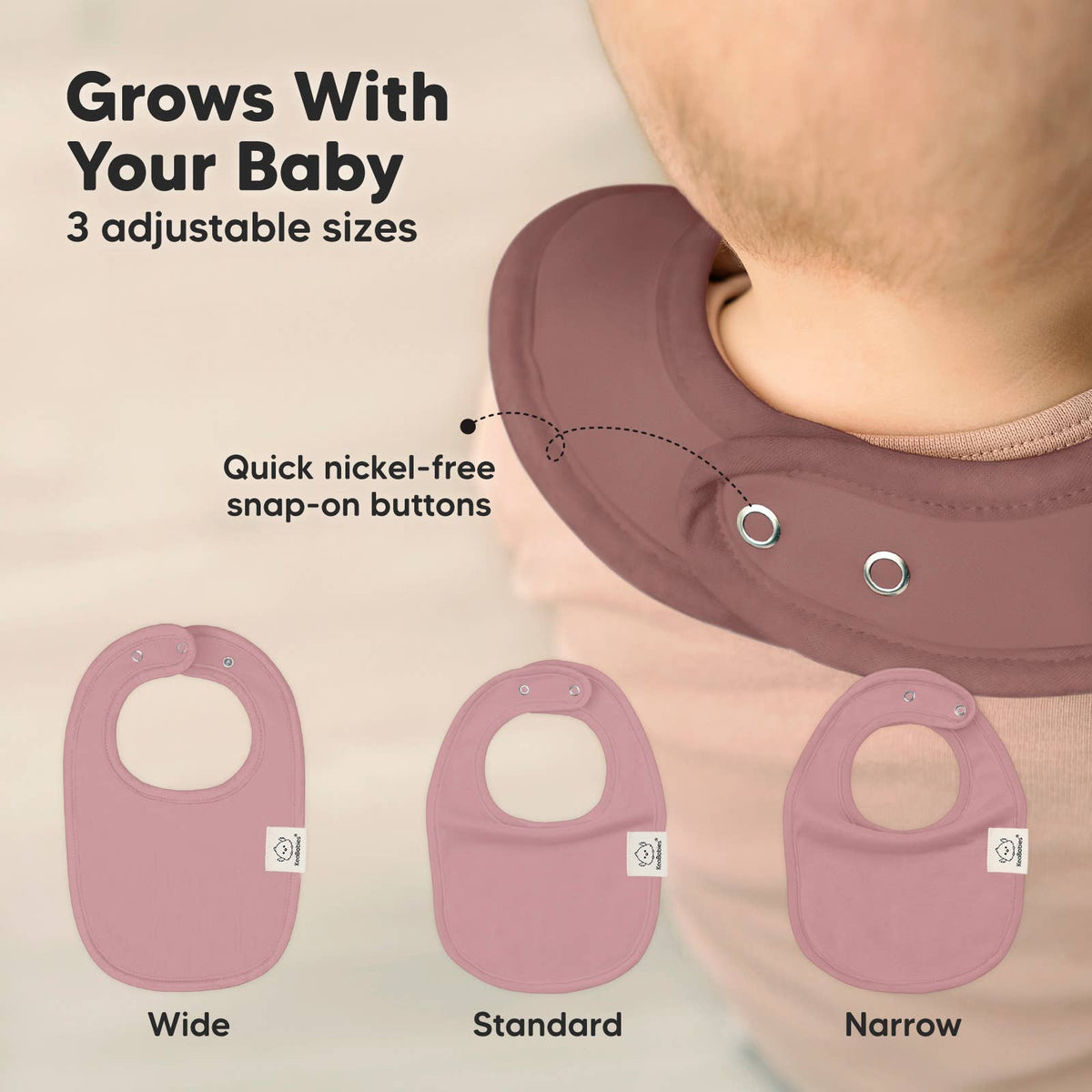 Mauve 8-pack Urban Drool Bibs