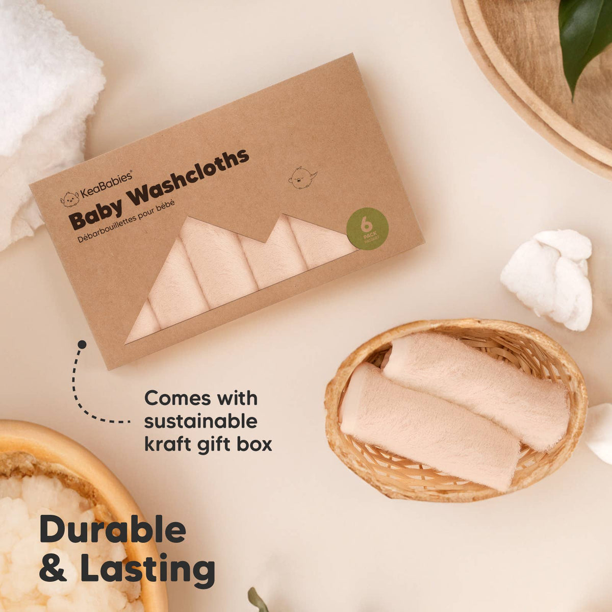 Peachy 6-Pack Baby Wash Cloths