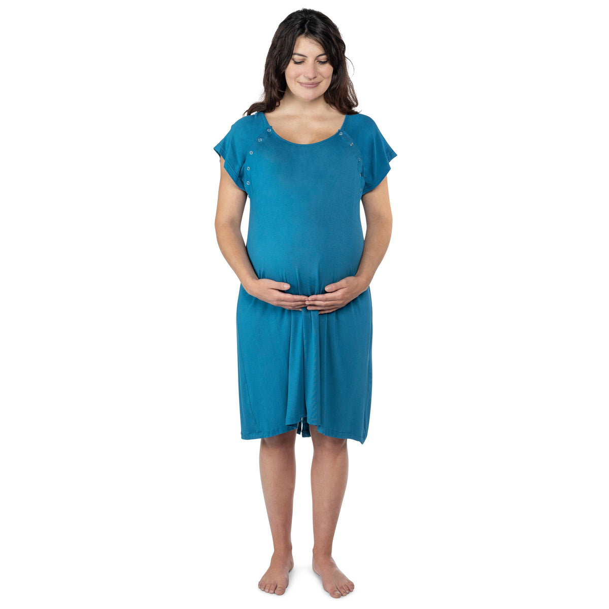 Blue Maternity Mommy Labor & Delivery, Nursing Gown