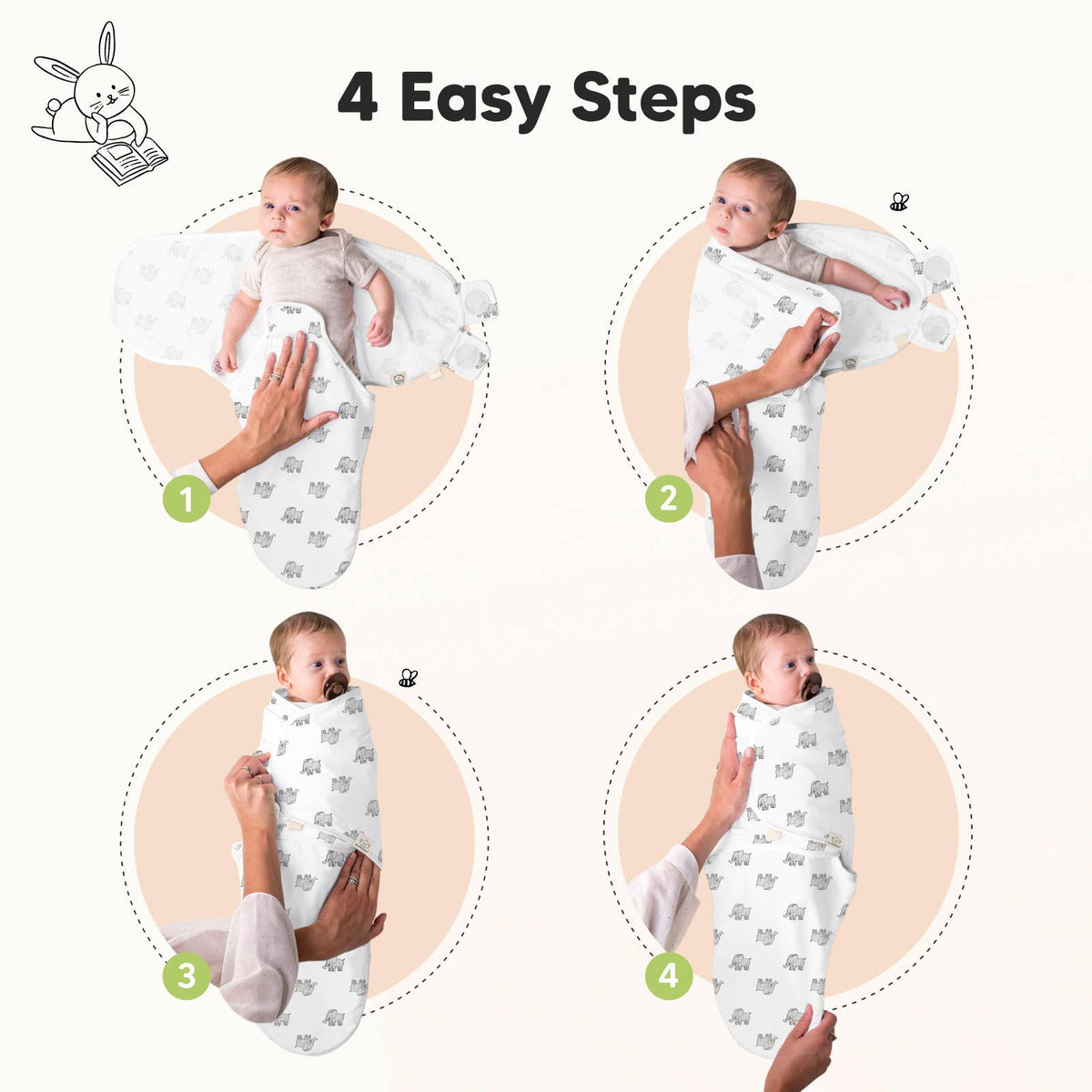 The Wild2 - 3pk Soothe Baby Swaddles 0-3 Months