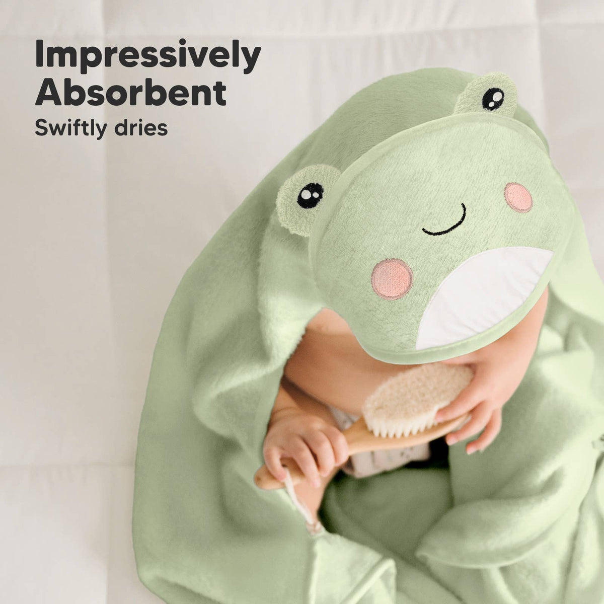 Frog KB Cuddle Baby Hooded Towel