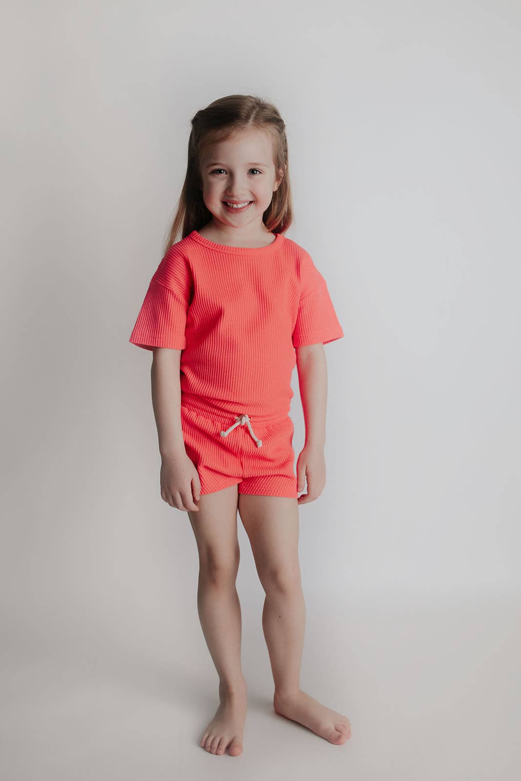 Hot Neon Pink Waffle 2pc Set