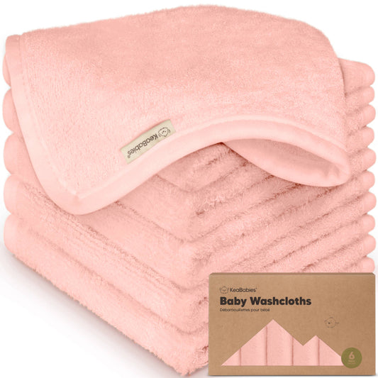 Pink 6-Pack Baby Wash Cloths