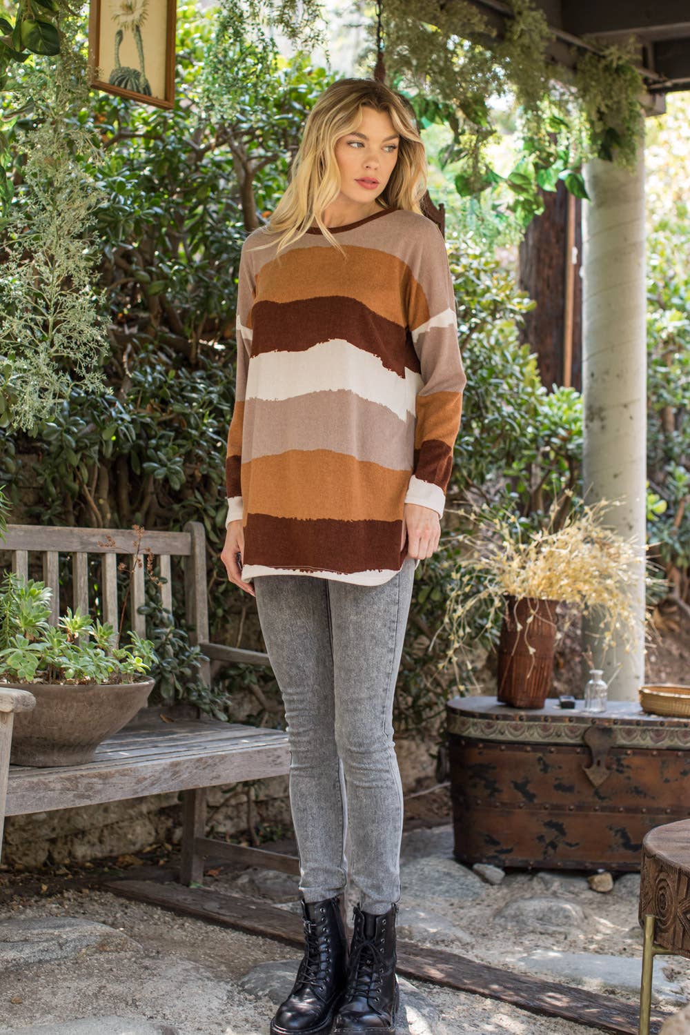 ***SALE*** Brown Stripe Knit Tunic