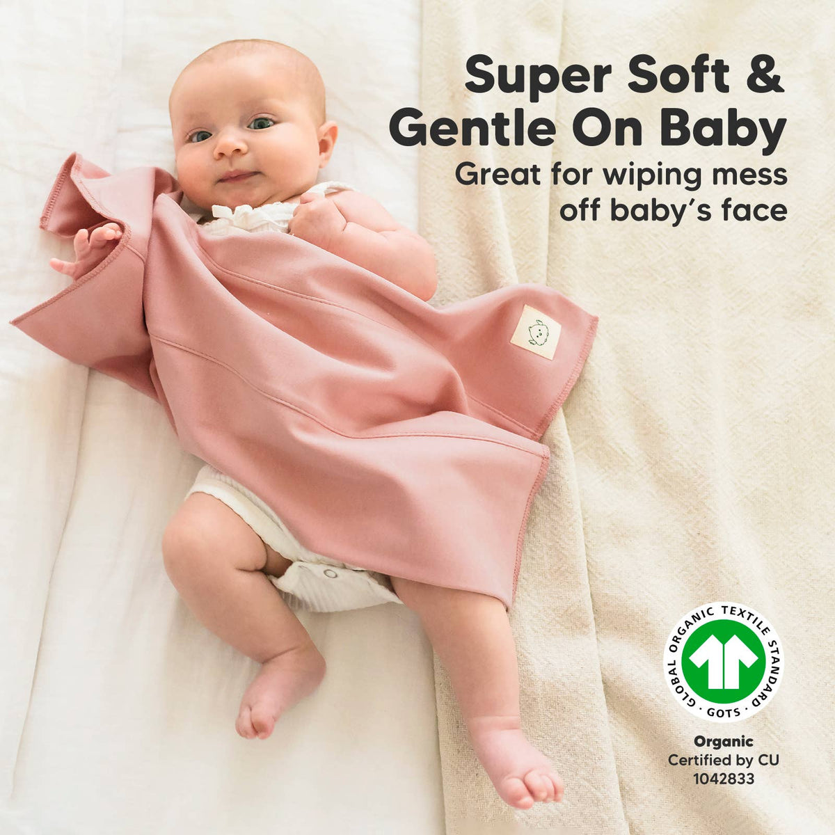 Mauve 6-Pack Shea Burp Cloths