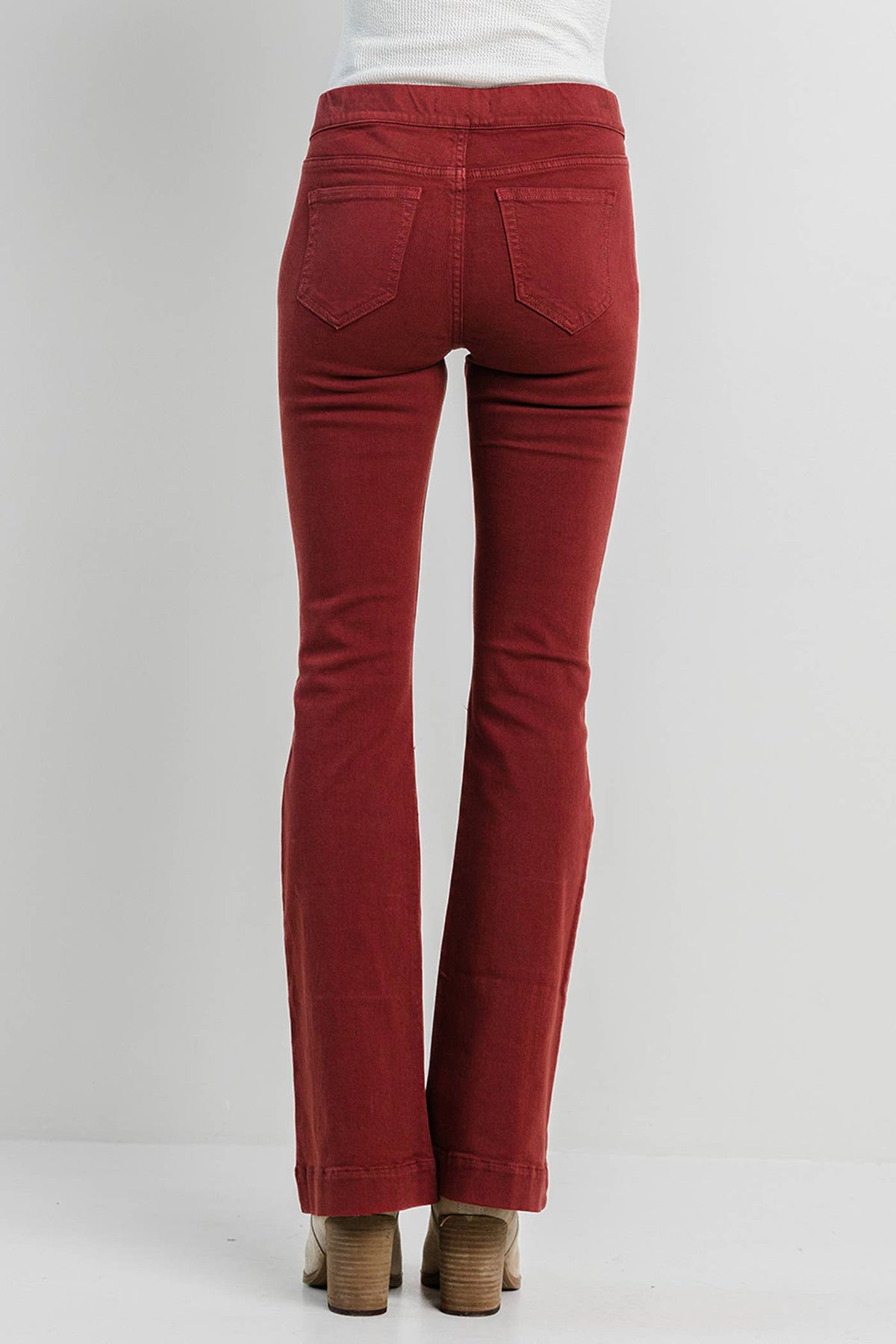 Burgundy Pull On Flare
