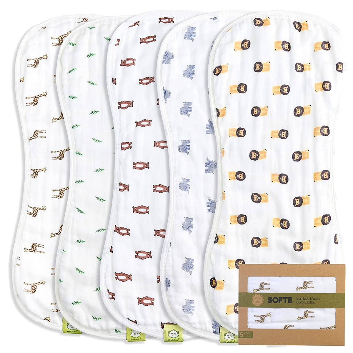 The Wild - 5-Pack Softe Burp Cloths