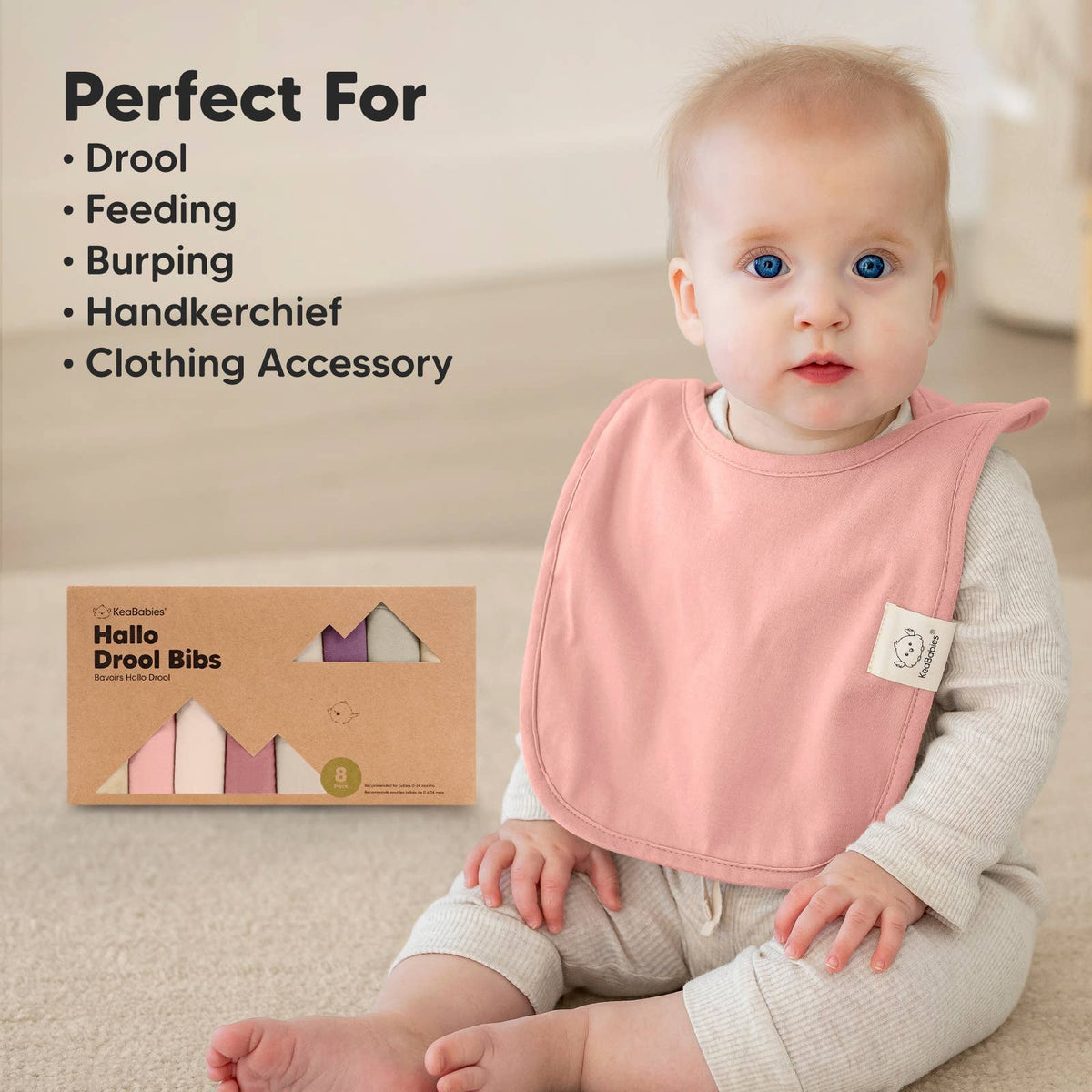 Dahlia 8-Pack Hallo Drool Bibs