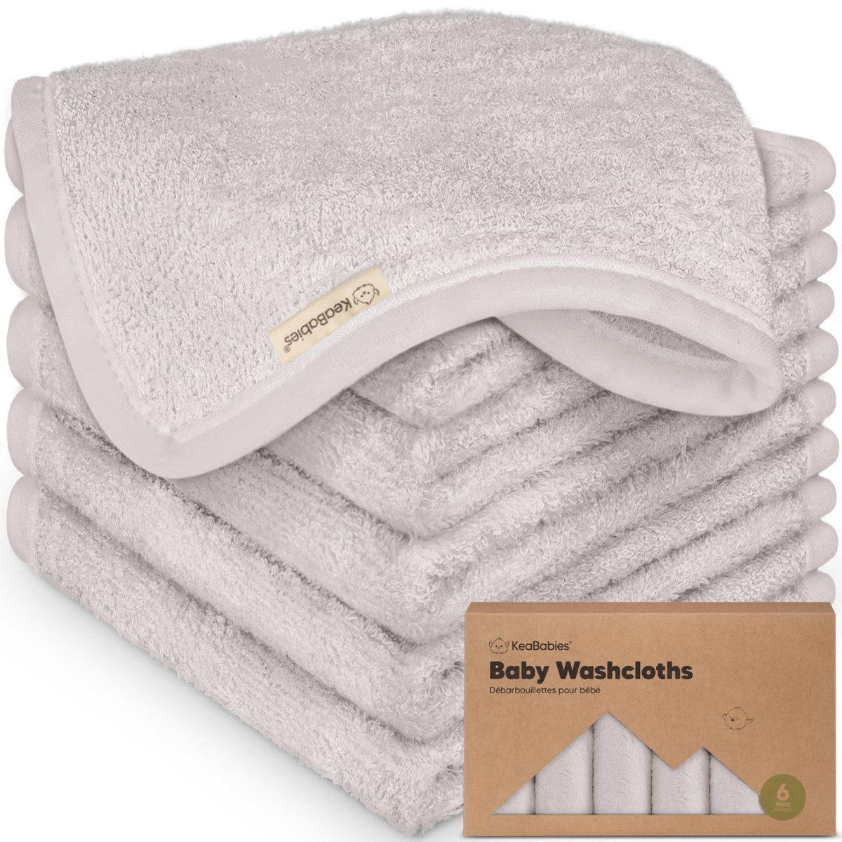 Heather - 6-Pack Baby Wash Cloths