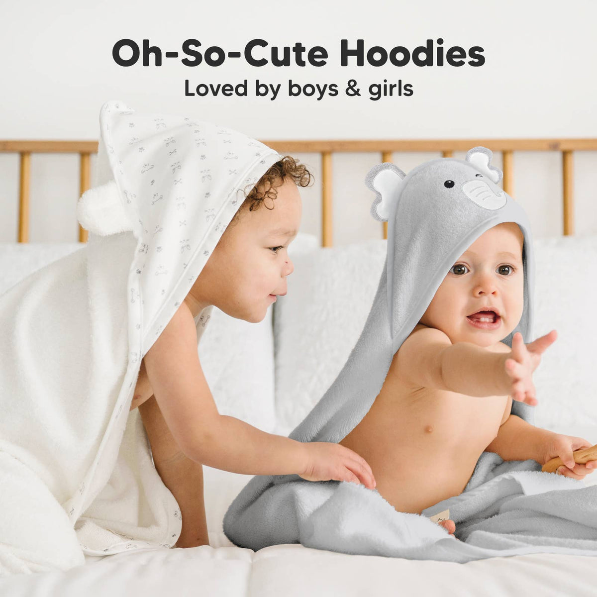 Elephant KB Cuddle Baby Hooded Towel