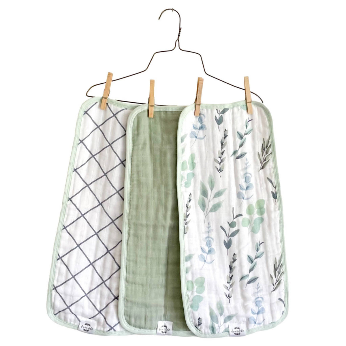 Organic Premium Burp Cloths - Sage
