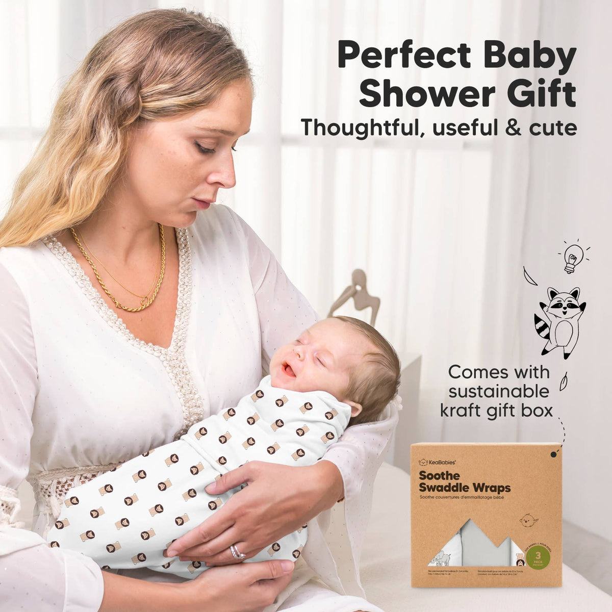 The Wild2 - 3pk Soothe Baby Swaddles 0-3 Months