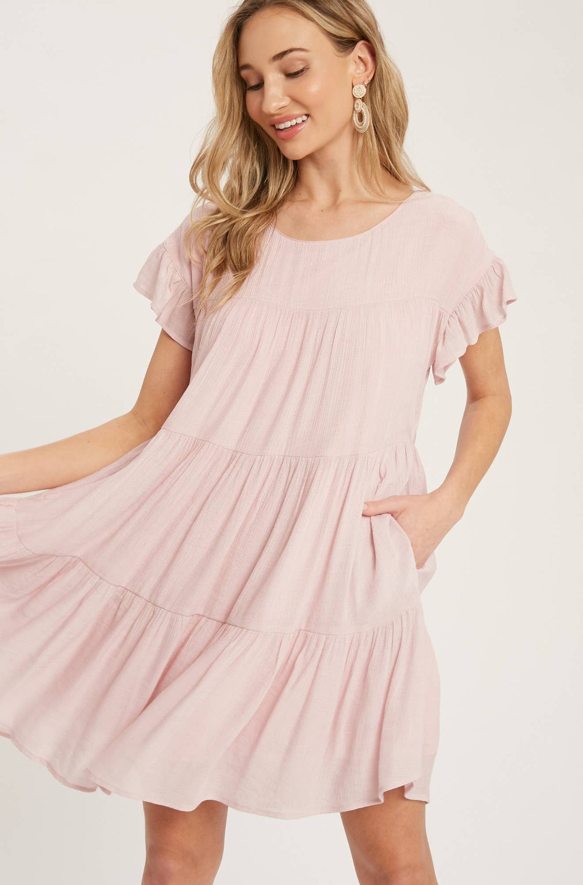 ***SALE*** Ruffle Hem Tiered Babydoll Dress