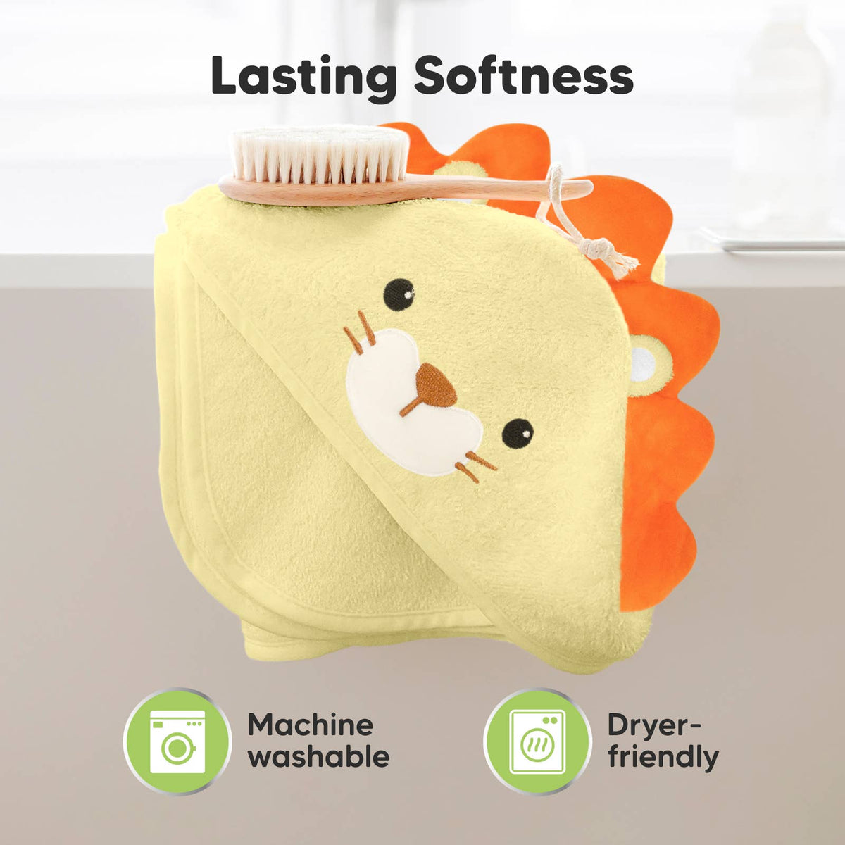Lion KB Cuddle Baby Hooded Towel