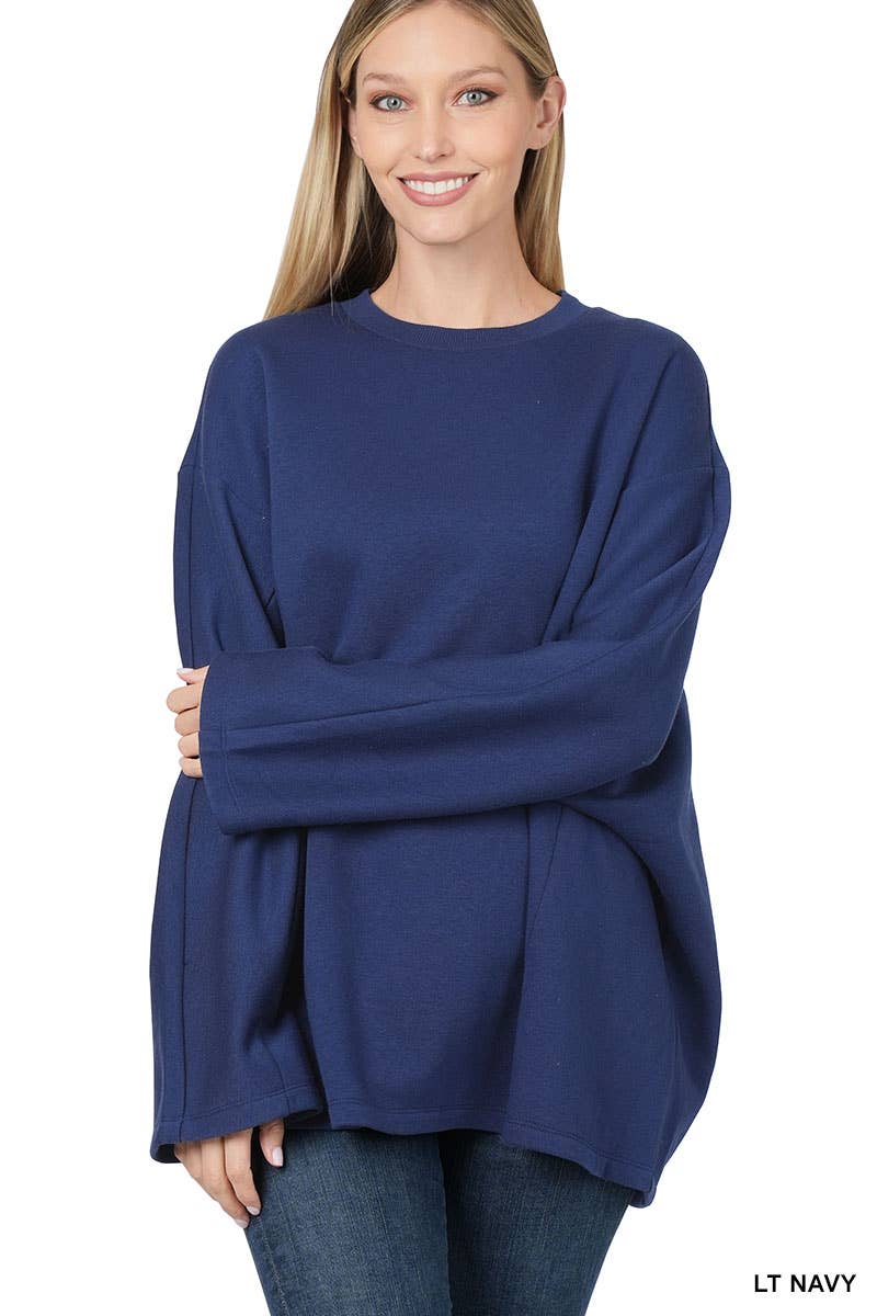 Multi Seamline Oversized Dropped Shoulder Sweatshirt