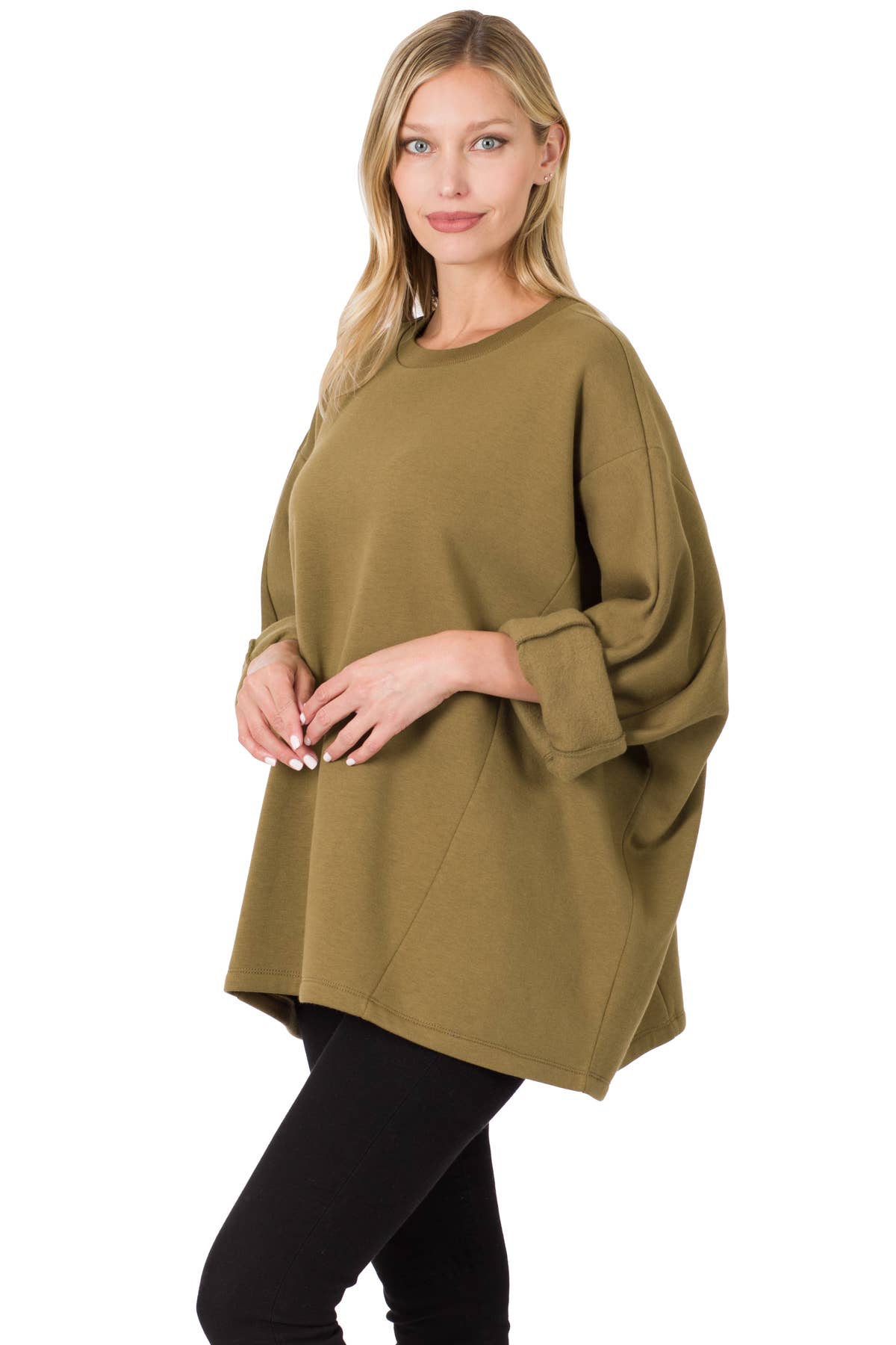 Multi Seamline Oversized Dropped Shoulder Sweatshirt