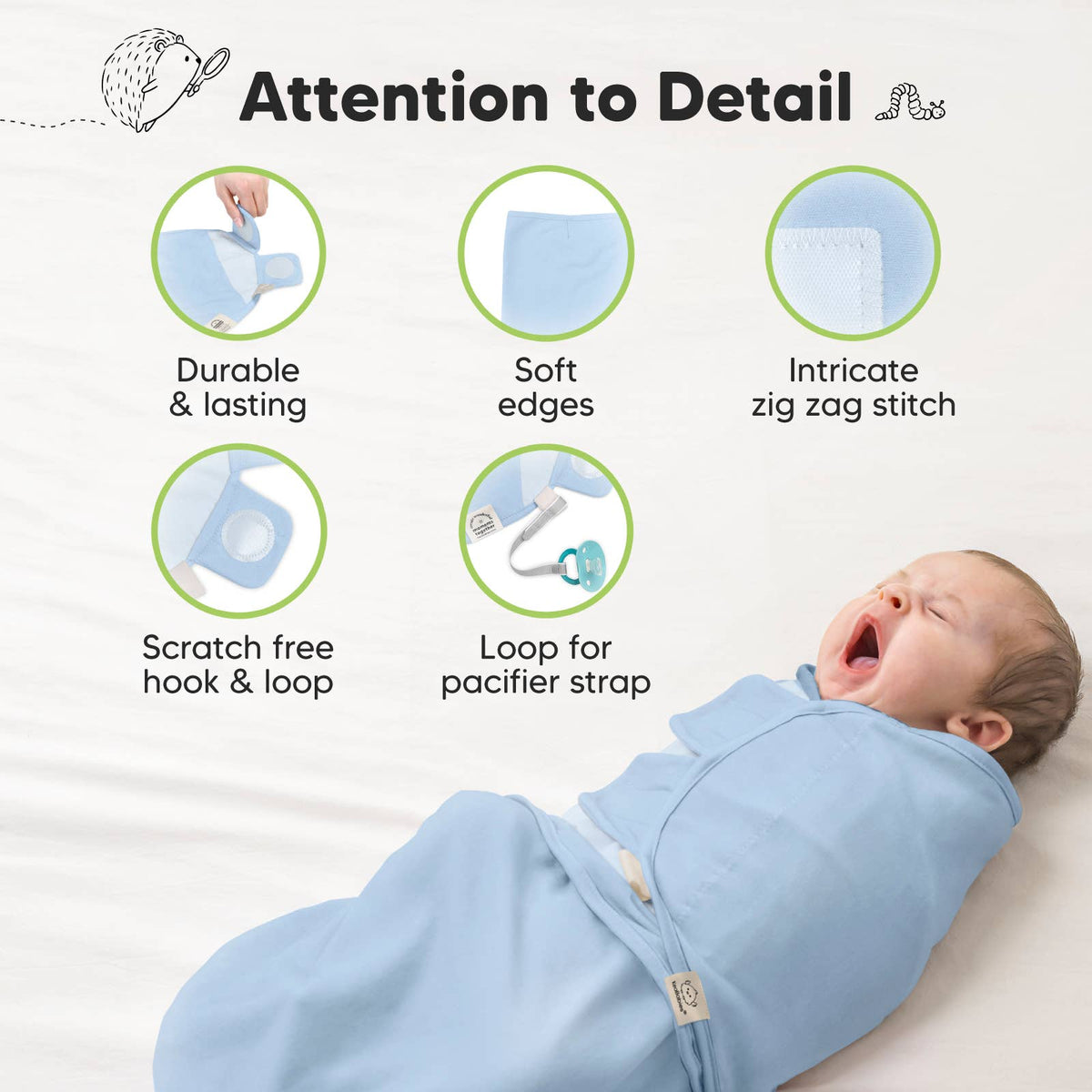 Clouds ABC 3pk Soothe Baby Swaddles 0-3 Months