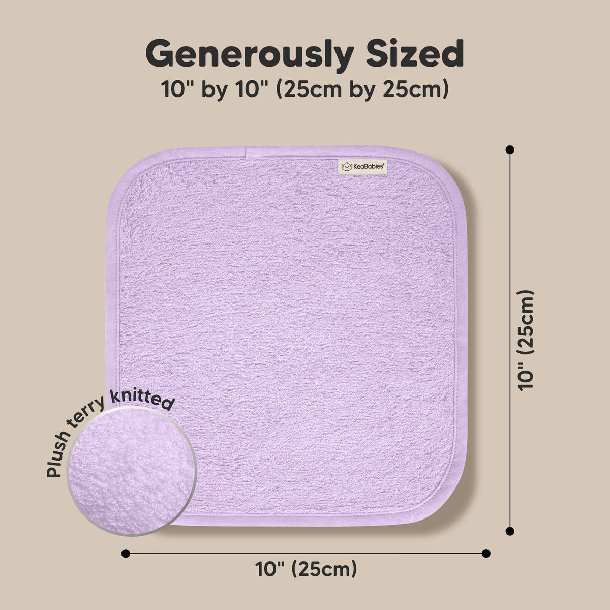 Soft Lilac - 6-Pack Baby Wash Cloths