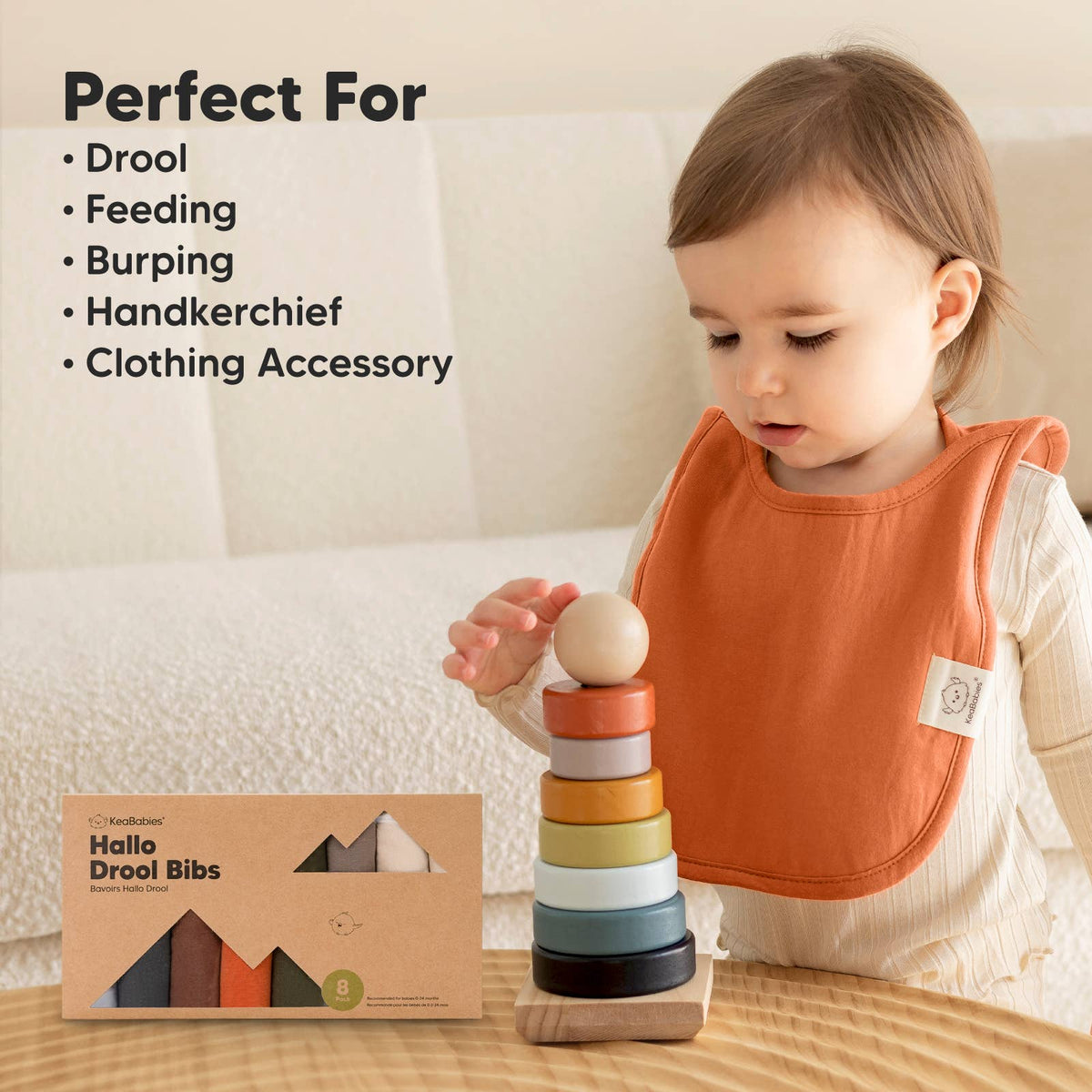 Brick 8-Pack Hallo Drool Bibs