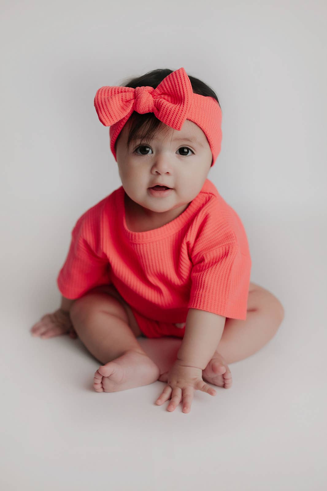 Hot Neon Pink Waffle 2pc Set