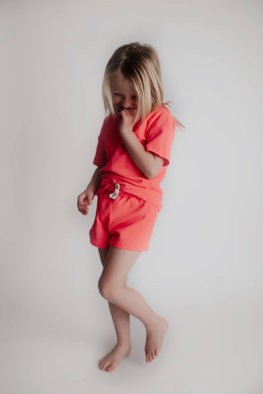 Hot Neon Pink Waffle 2pc Set