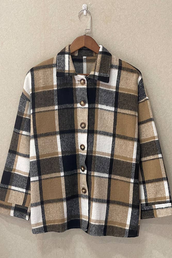 Plaid Shirts Flannel Shacket Jacket Women