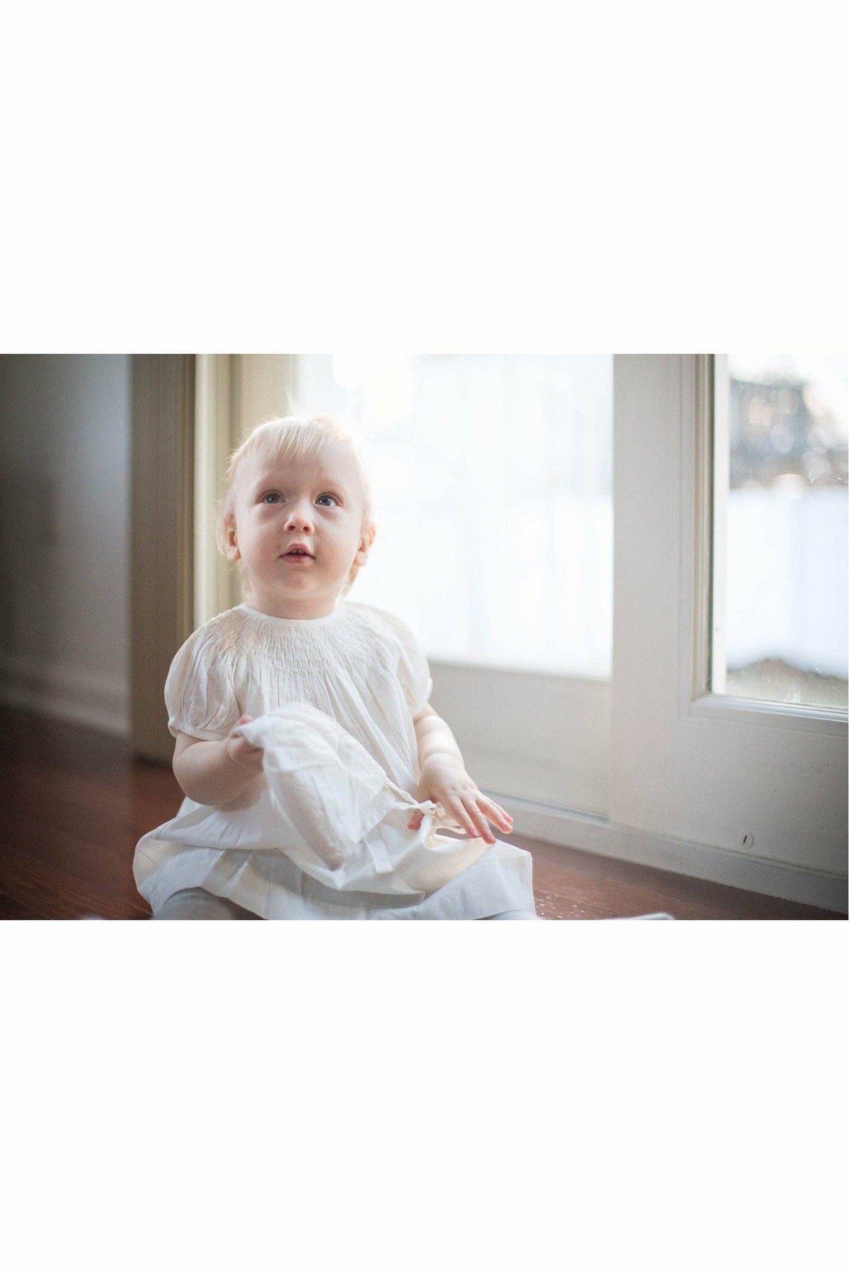 Baby Girls Classic Bishop Dress & Bonnet - Cream