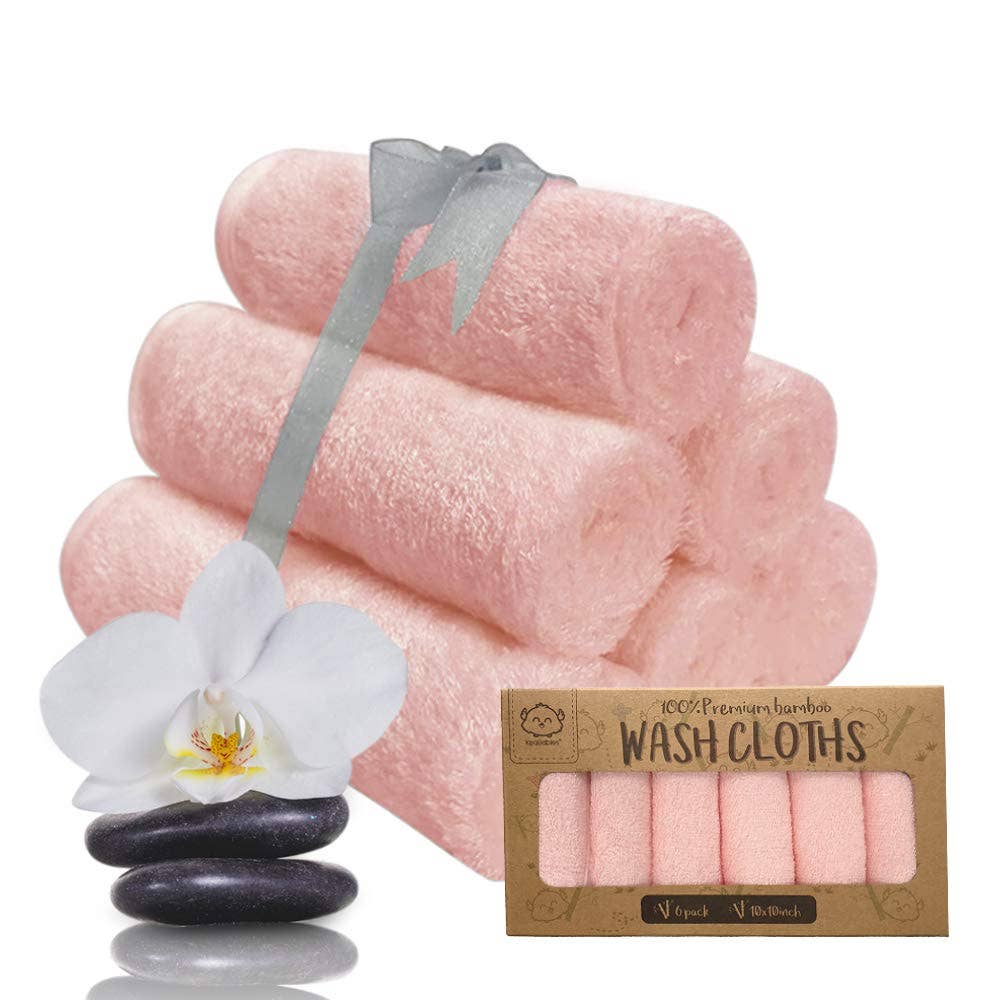 Pink 6-Pack Baby Wash Cloths