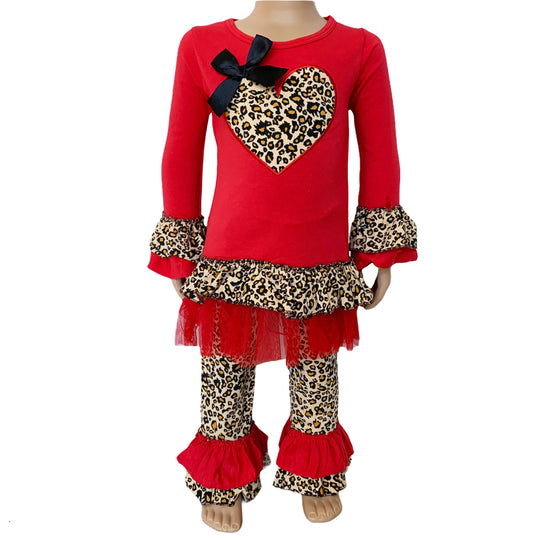 ***Sale*** VDay Girls Lep Ruffle Pants Red Heart - Size 7