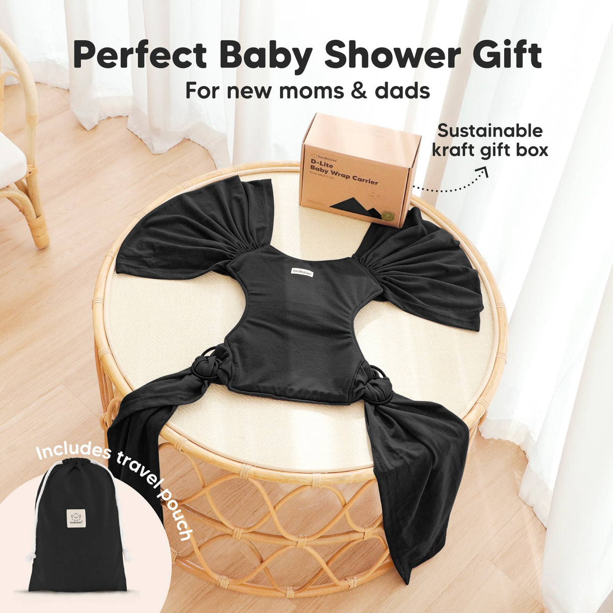 Trendy Black KB D-Lite Wrap Carrier