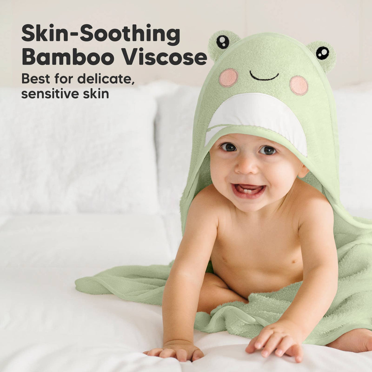 Frog KB Cuddle Baby Hooded Towel