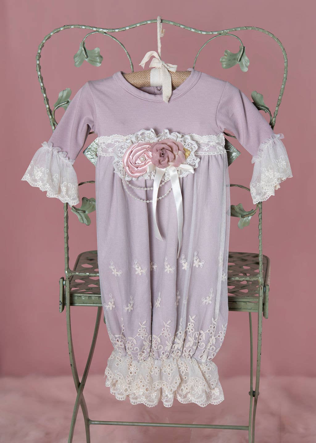 Frilly Frocks Genevie Unisex Gown for Infants & Toddlers