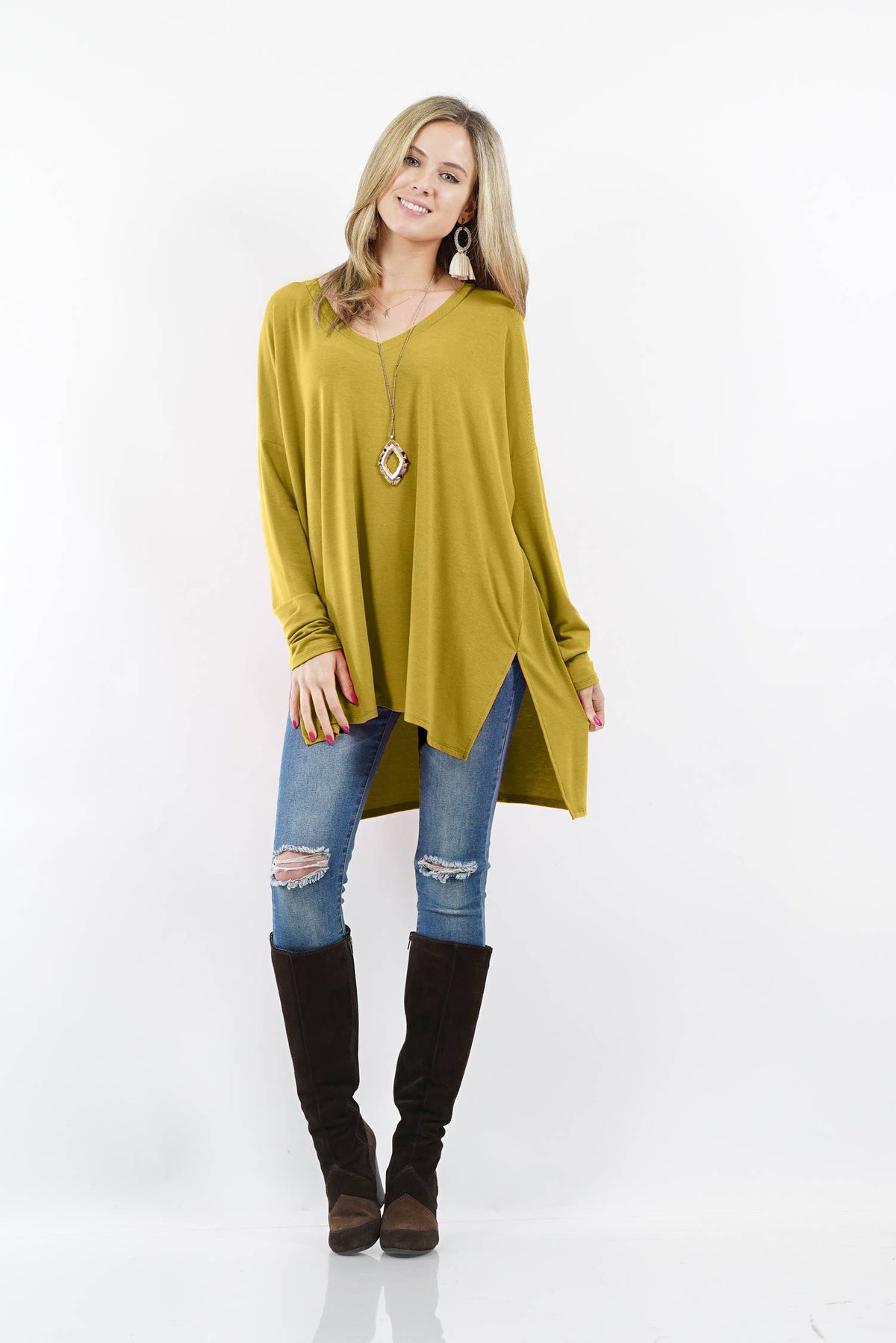 DOLMAN LONG SLEEVE V-NECK