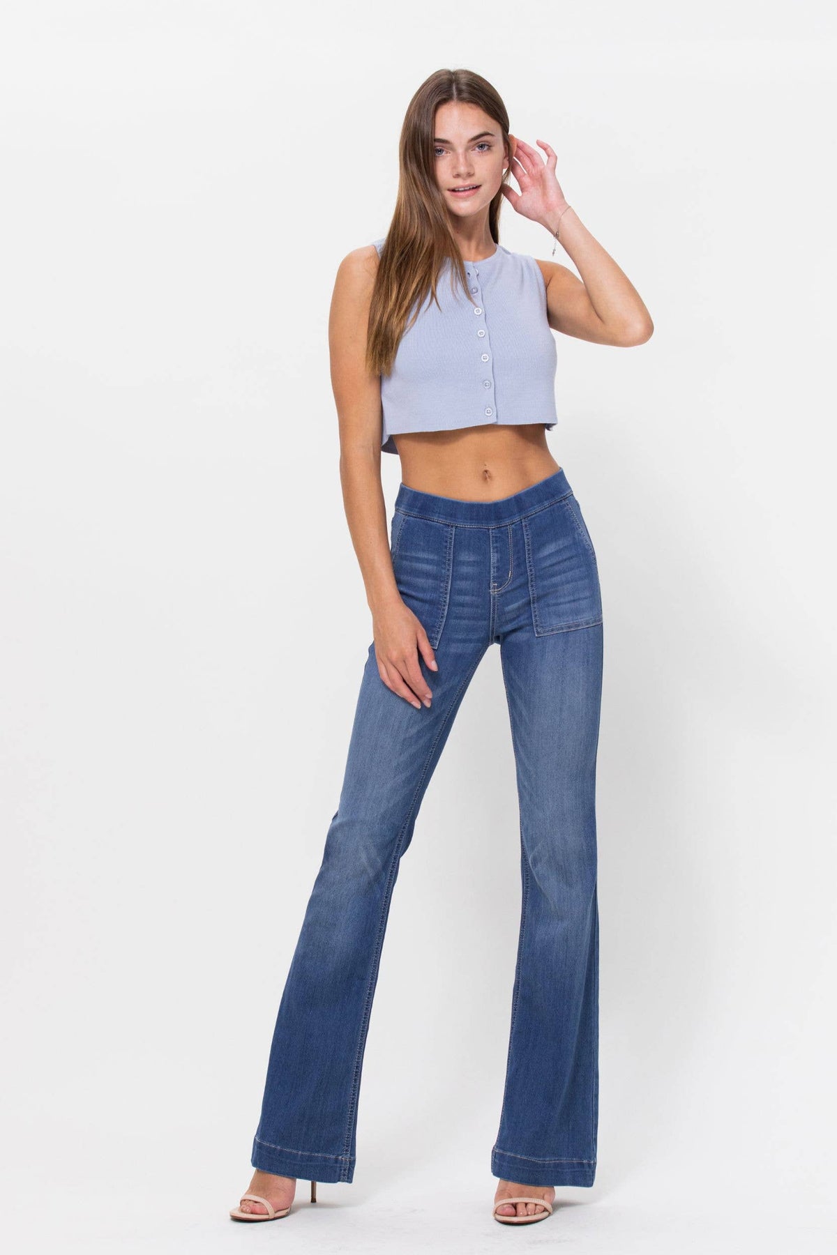 AB36651M Mid Rise Flare Pull On with Surplus Pockets