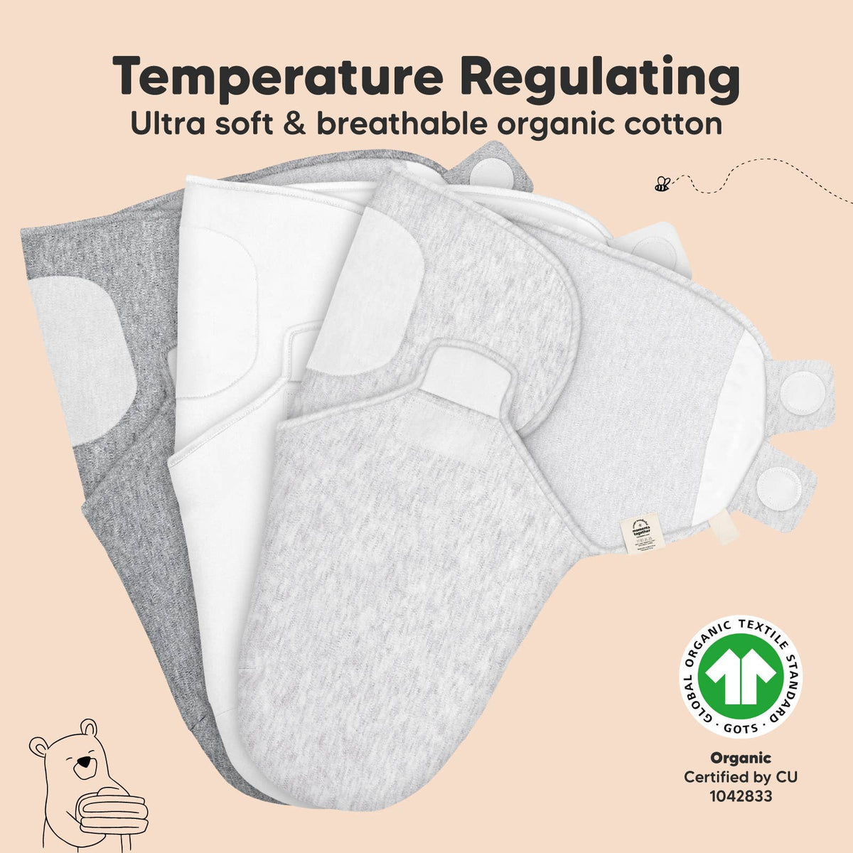 3pk Soothe Baby Swaddles 0-3 Months, Sleep Sack for Newborns