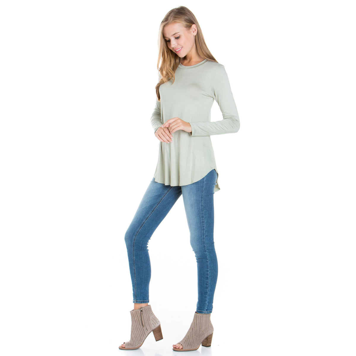 Crew Neck Long Sleeve Top