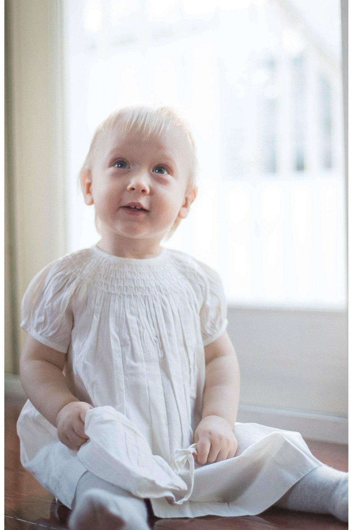Baby Girls Classic Bishop Dress & Bonnet - Cream