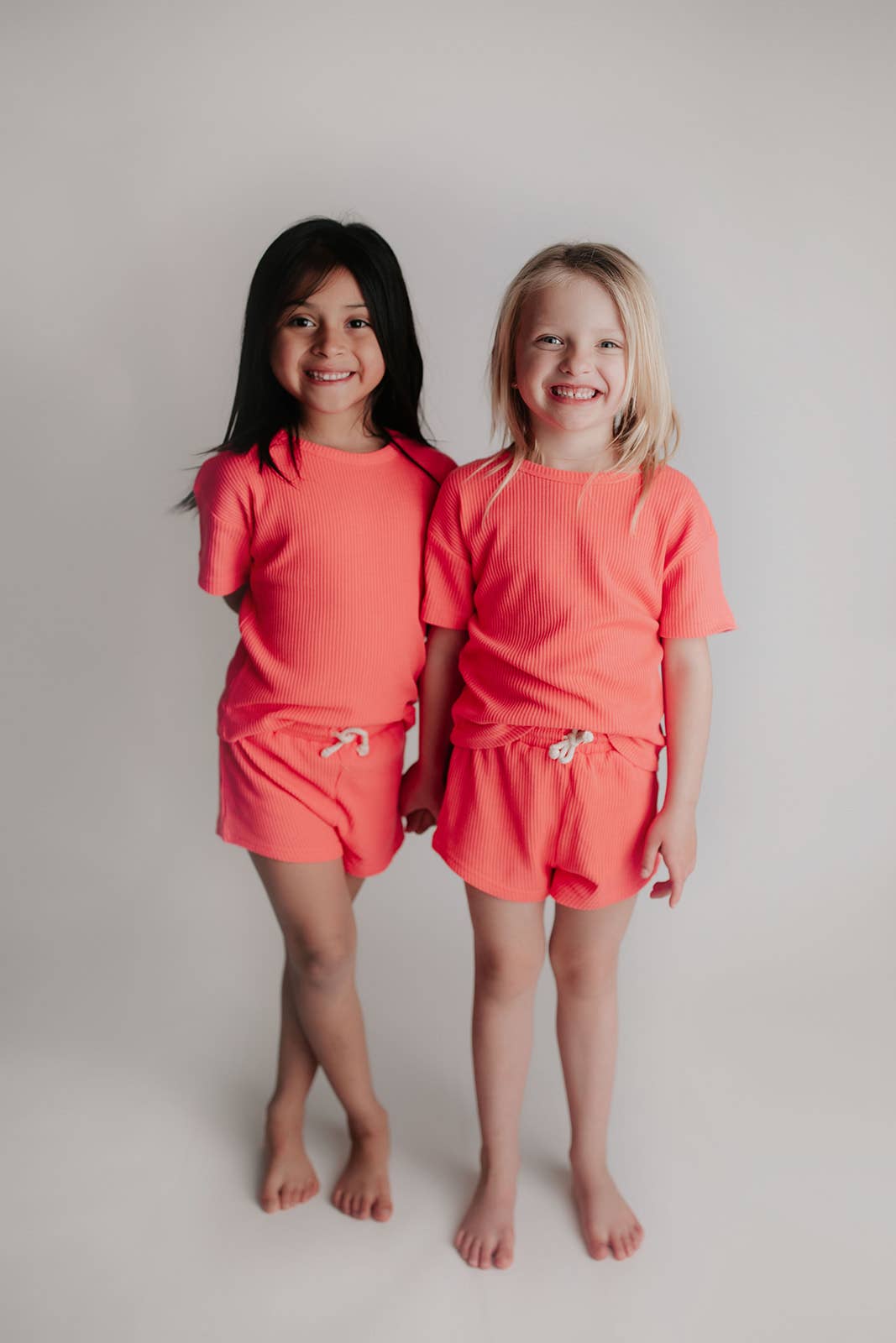 Hot Neon Pink Waffle 2pc Set