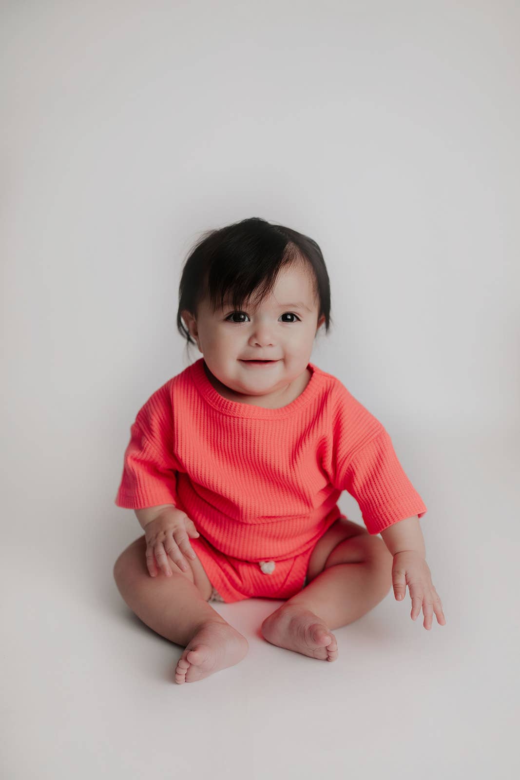 Hot Neon Pink Waffle 2pc Set