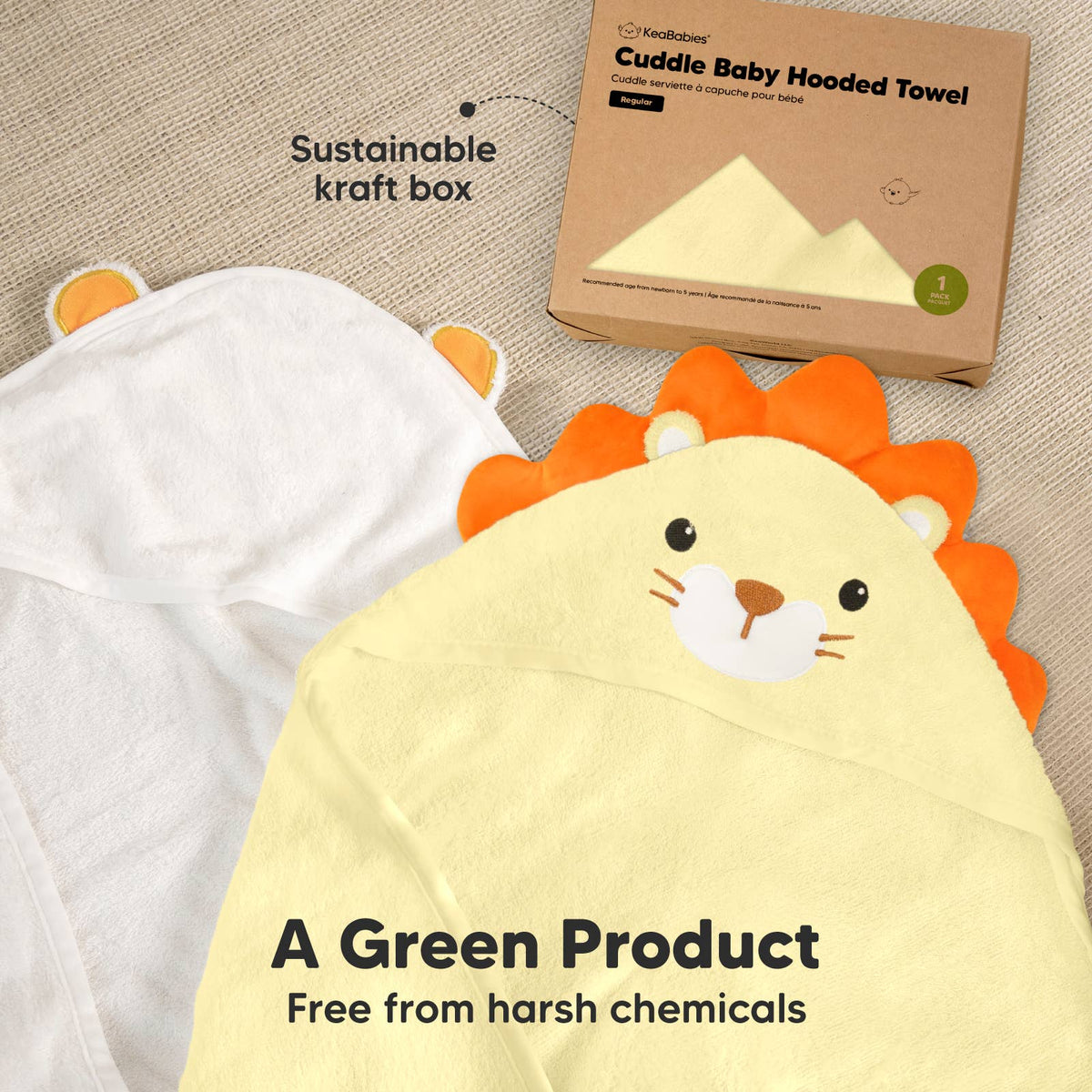 Lion KB Cuddle Baby Hooded Towel