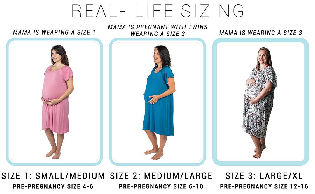 Harbor Mist Maternity Mommy Labor &Delivery, Nursing Gown