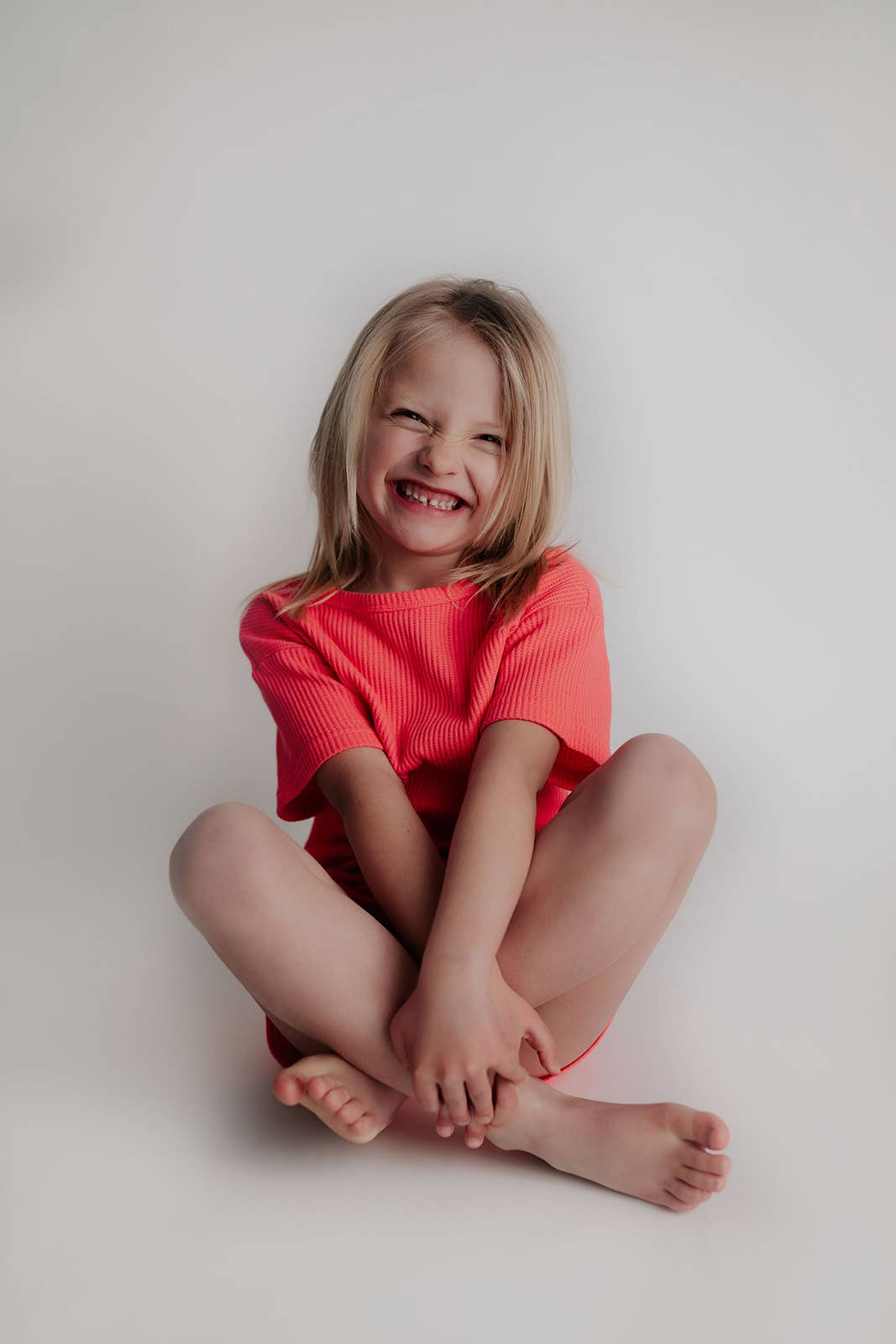 Hot Neon Pink Waffle 2pc Set