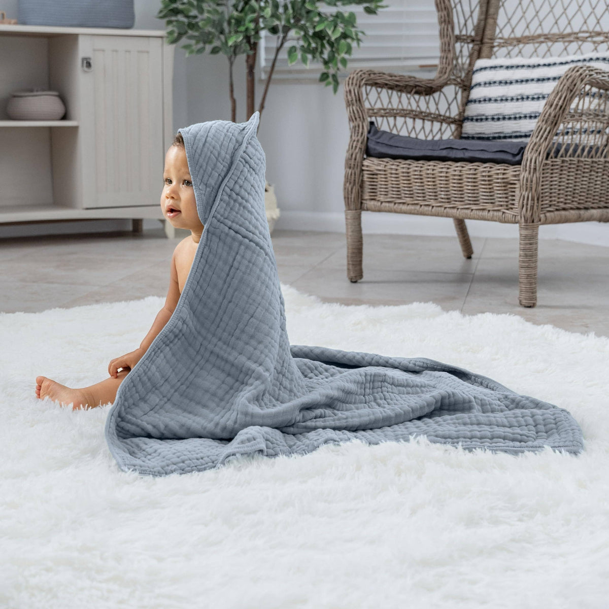 Baby Hooded 9 Layer Muslin Cotton Towel for Kids