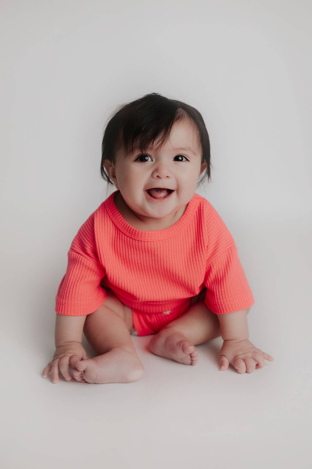Hot Neon Pink Waffle 2pc Set