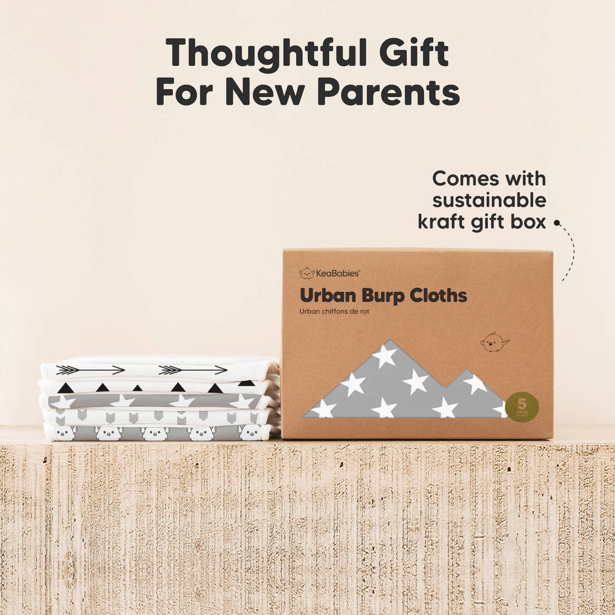 Grayscape 5-Pack Urban Burp Cloths